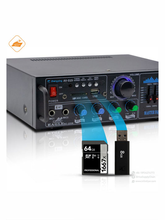 High power Bluetooth power player U disk card radio audio amplifier K song power amplifier public address system