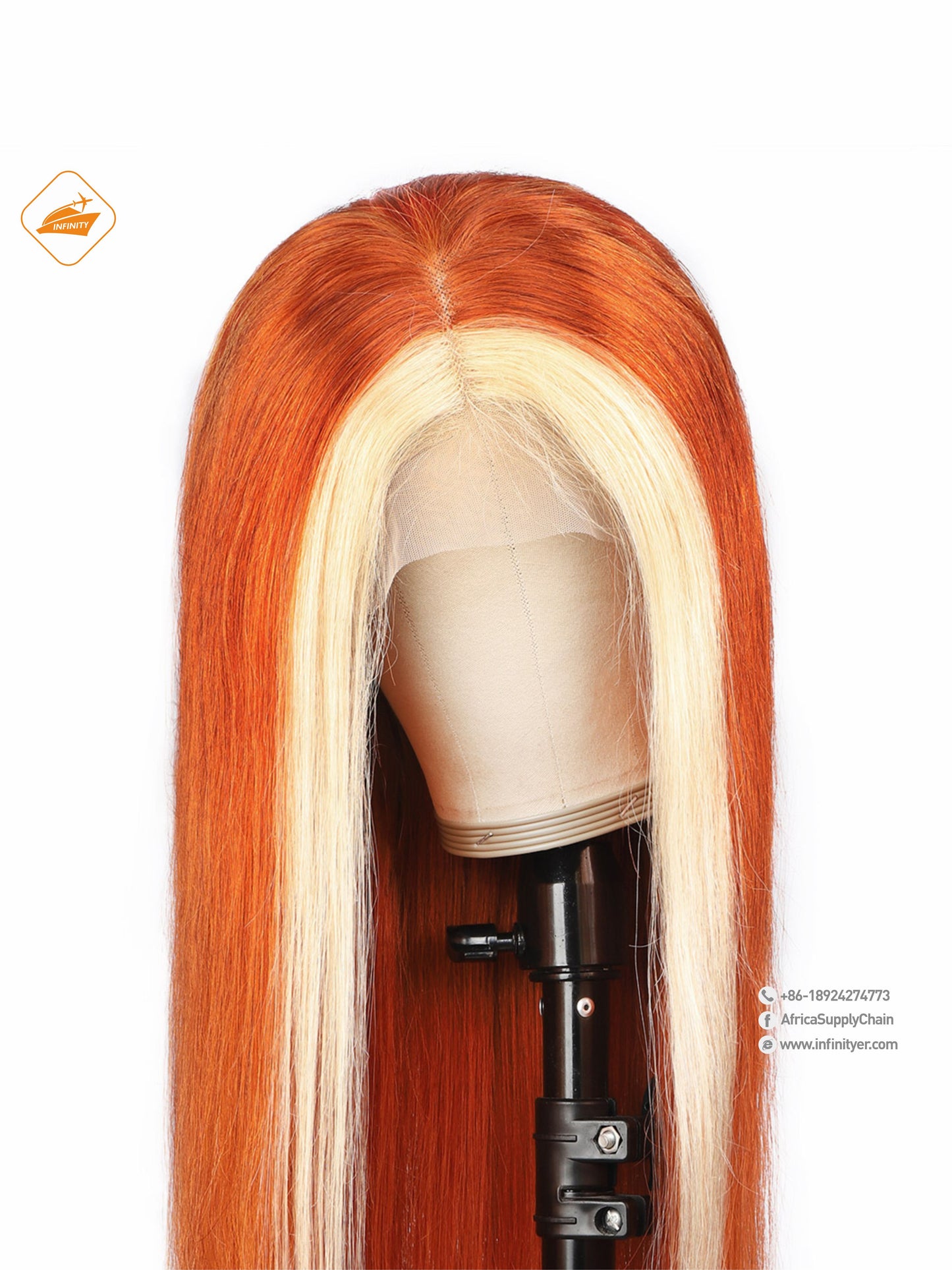 lace wig 13*4  新款色发 ginger挑染613-直条