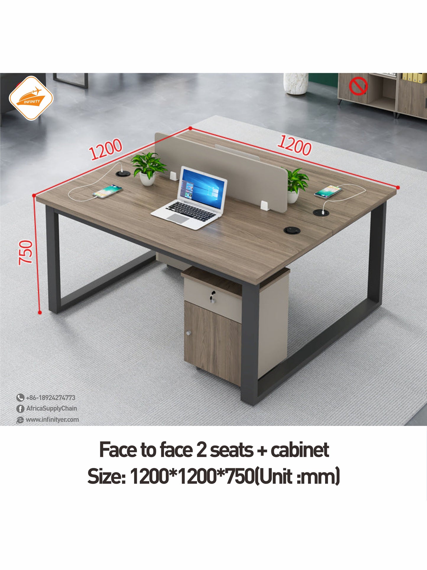 Modern Furniture Desk Computer Office Table Wooden Workstation