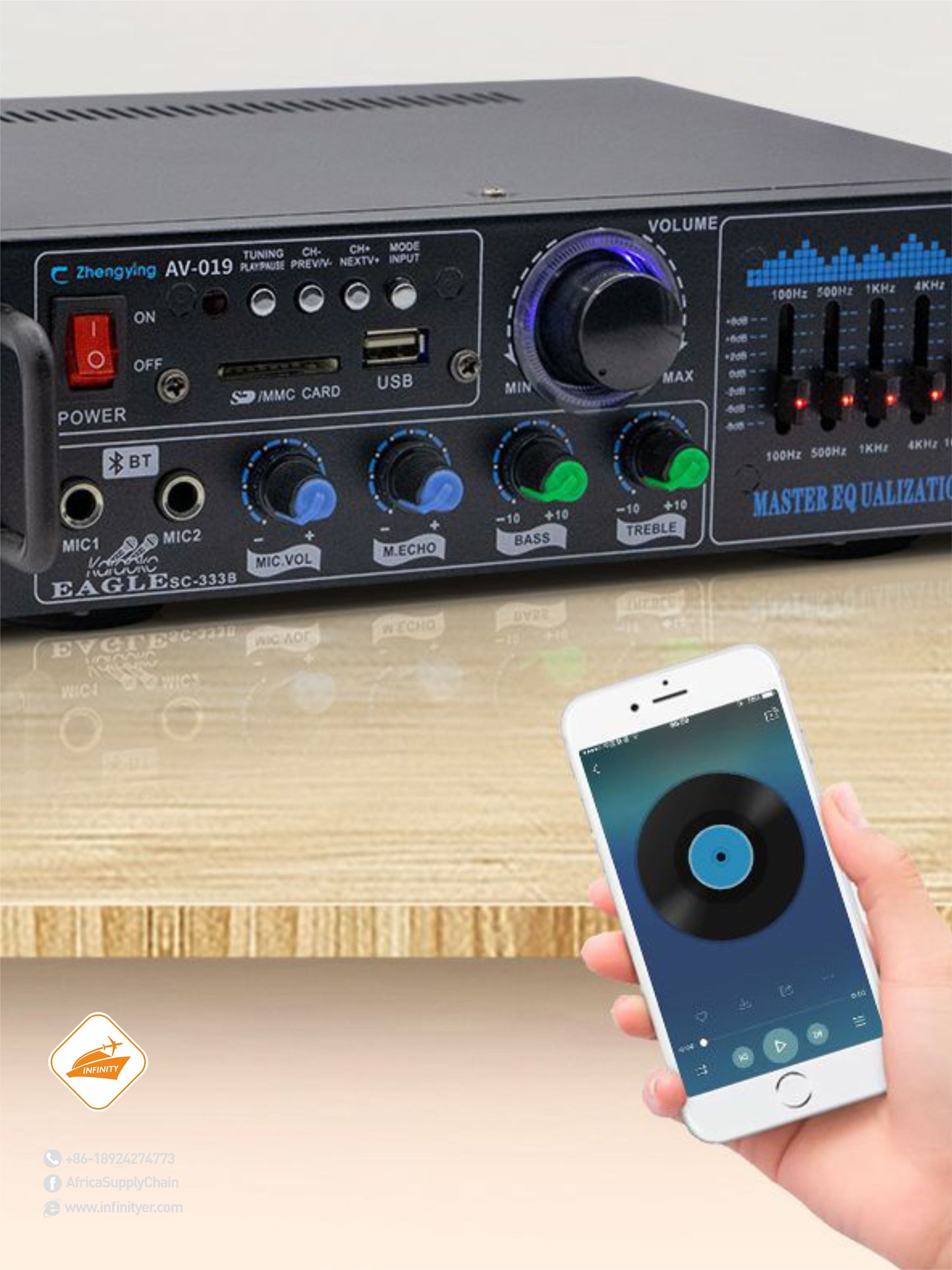 High power Bluetooth power player U disk card radio audio amplifier K song power amplifier public address system