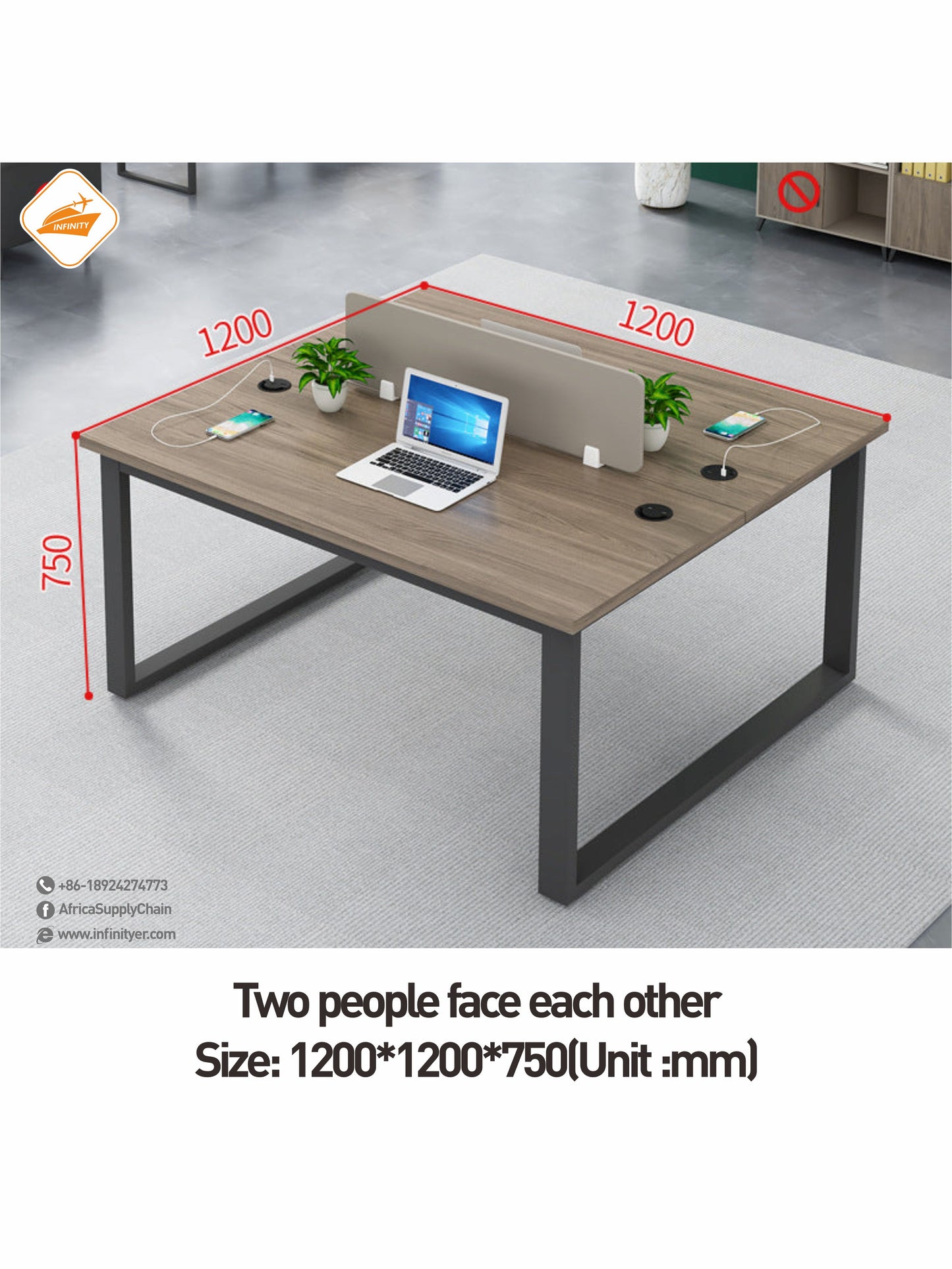 Modern Furniture Desk Computer Office Table Wooden Workstation