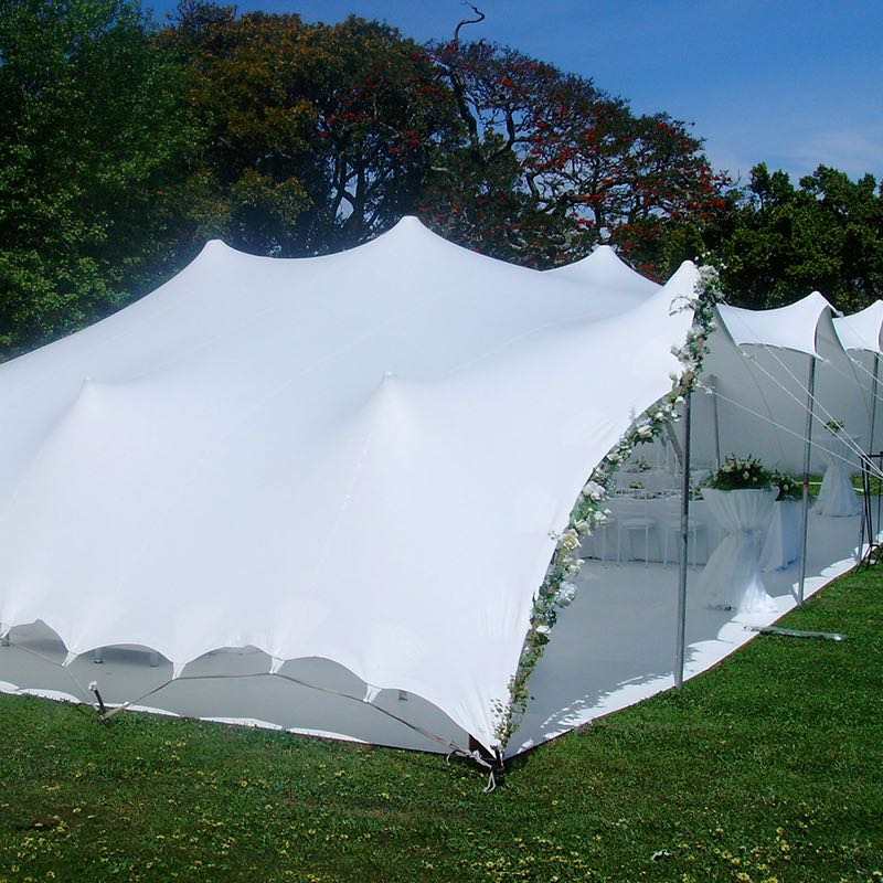 High Quality Outdoor Free Style Stretch Pvc Stretch Tent for Parting/ Wedding/ Events with Aluminum Poles