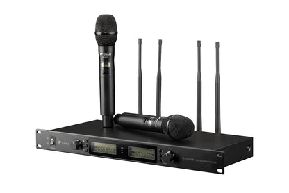 Wireless Microphone Set MV3000-H2 One Receiver with Two Microphones
