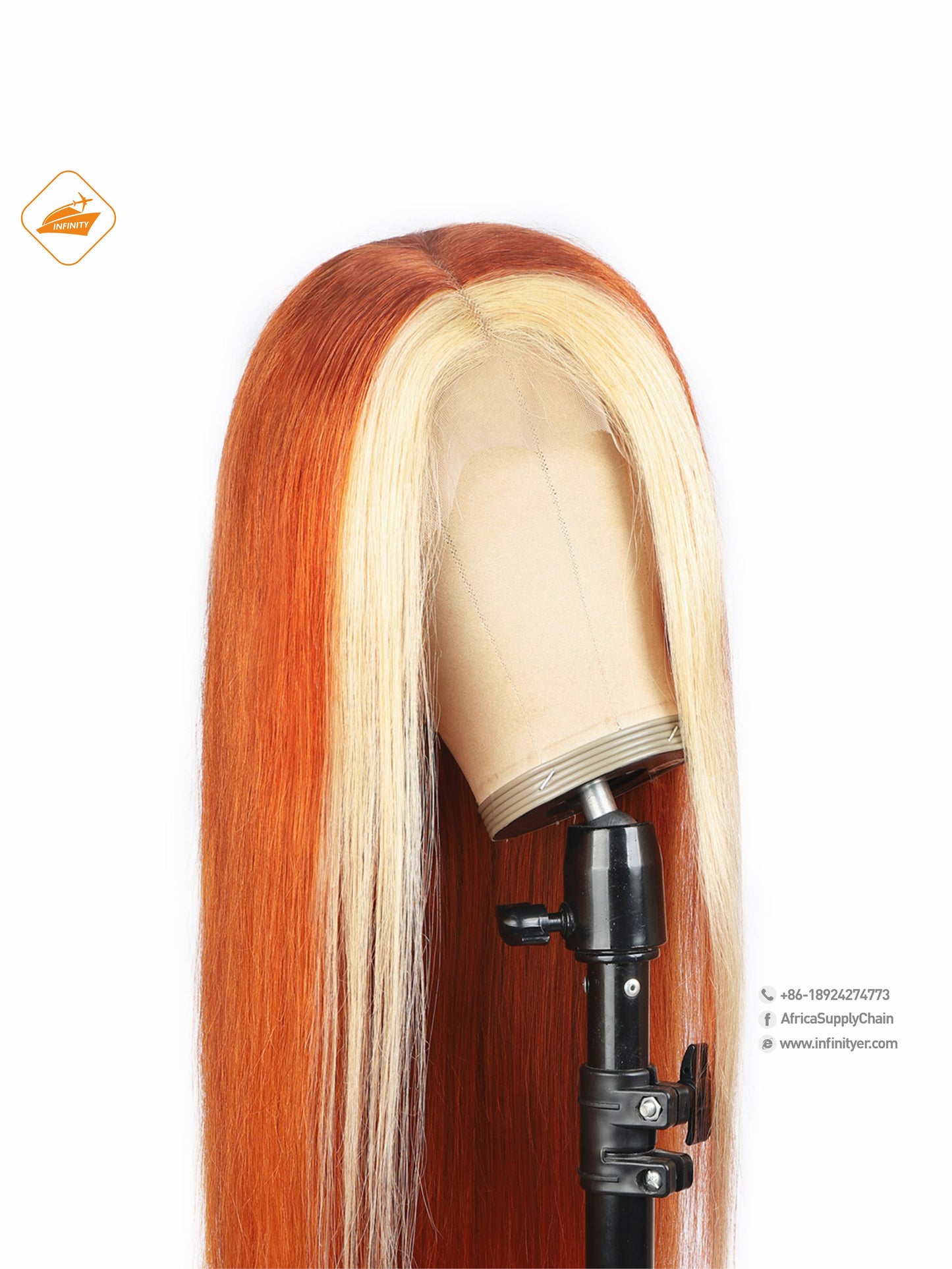 lace wig 13*4  新款色发 ginger挑染613-直条