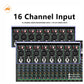 GAX-PK16 New PK series mixer with 99DSP dual 7-segment equalizer USB BT 16 channel stage KTV professional audio mixer