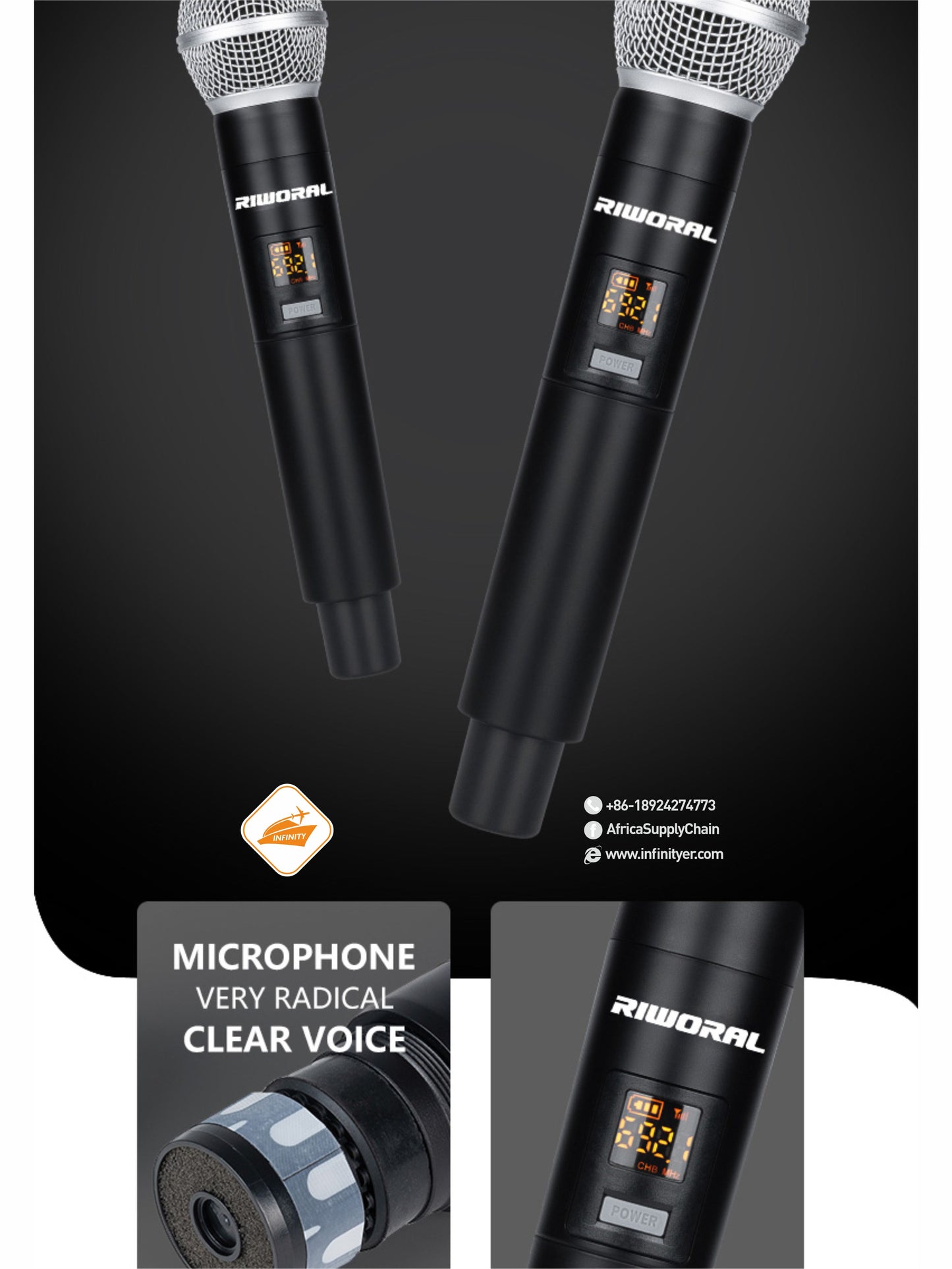 UPLX8 2 Channels Mini Handheld Microphone Singing Karaoke Mikrofon Studio Recording UHF Wireless Dynamic Microphone