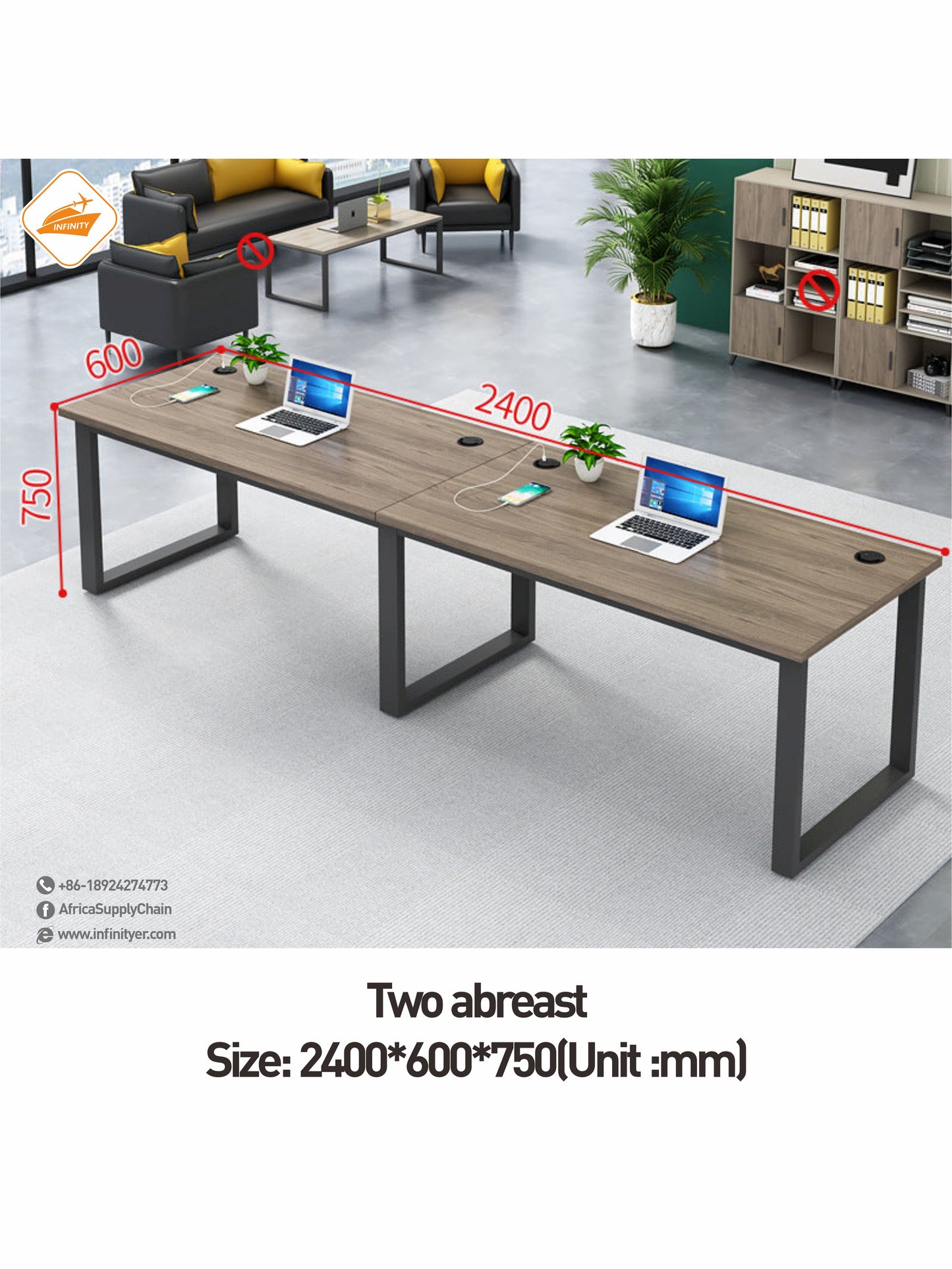 Modern Furniture Desk Computer Office Table Wooden Workstation