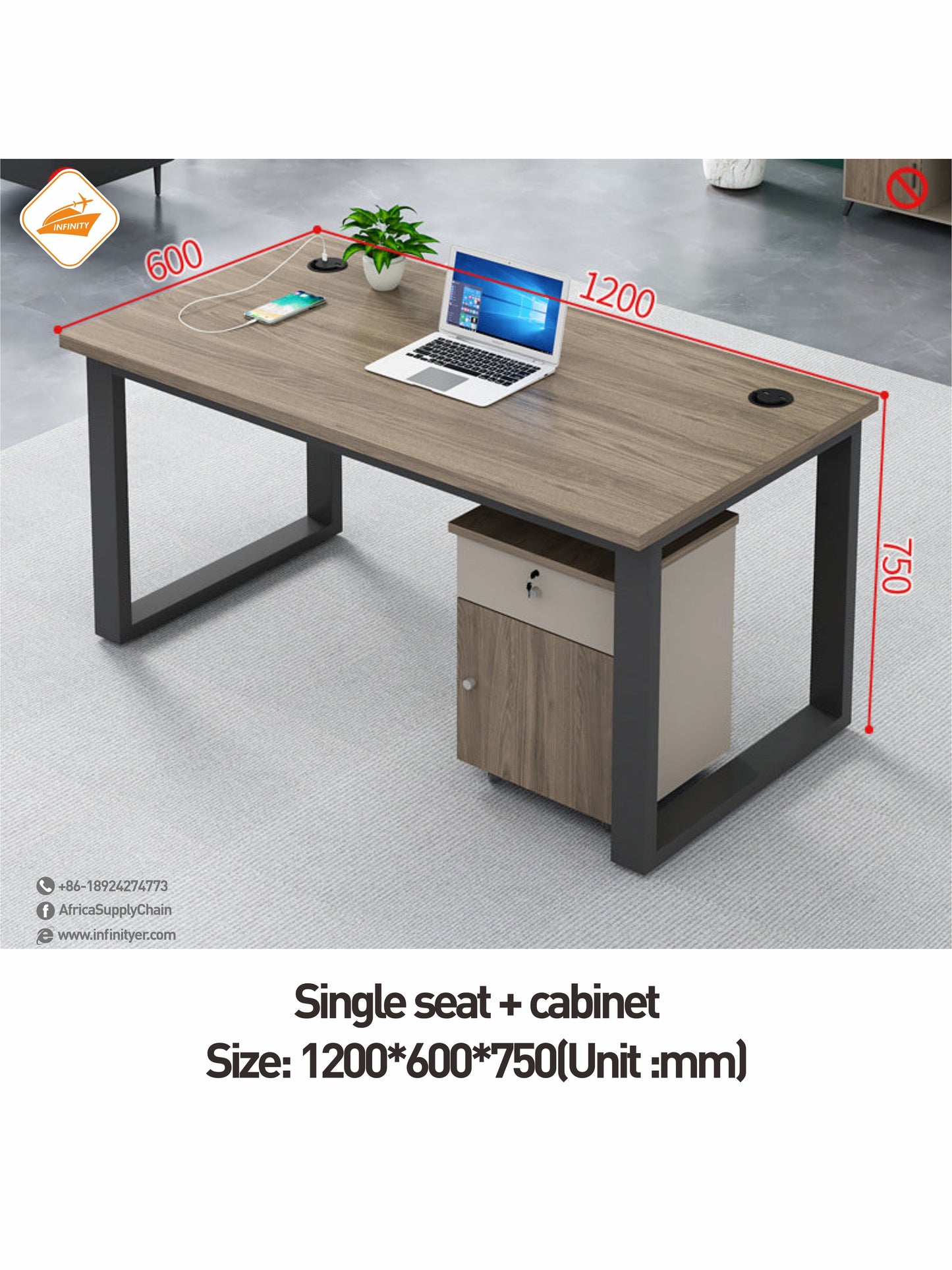 Modern Furniture Desk Computer Office Table Wooden Workstation