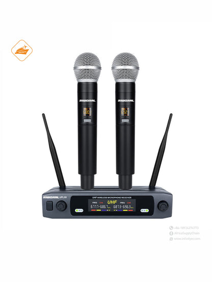 UPLX8 2 Channels Mini Handheld Microphone Singing Karaoke Mikrofon Studio Recording UHF Wireless Dynamic Microphone