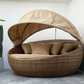 icker rattan round daybed with canopy patio furniture round luxury beach Sunbed