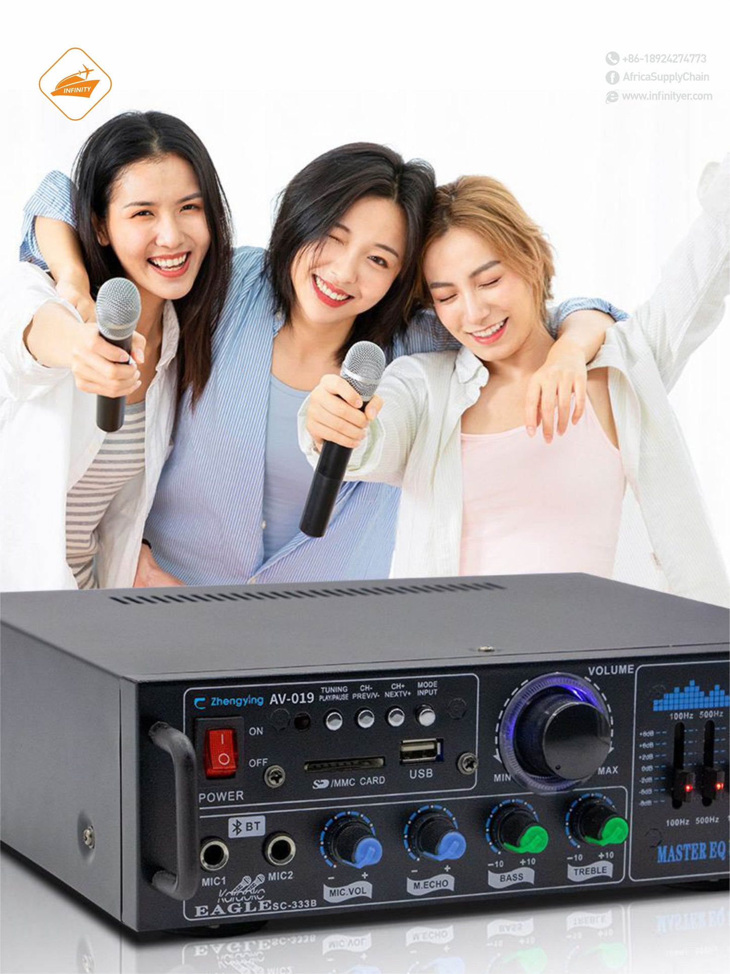 High power Bluetooth power player U disk card radio audio amplifier K song power amplifier public address system