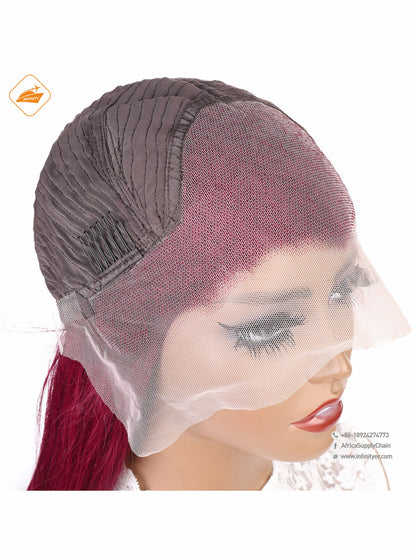 lace wig 13*4  新款色发 99J# 直条