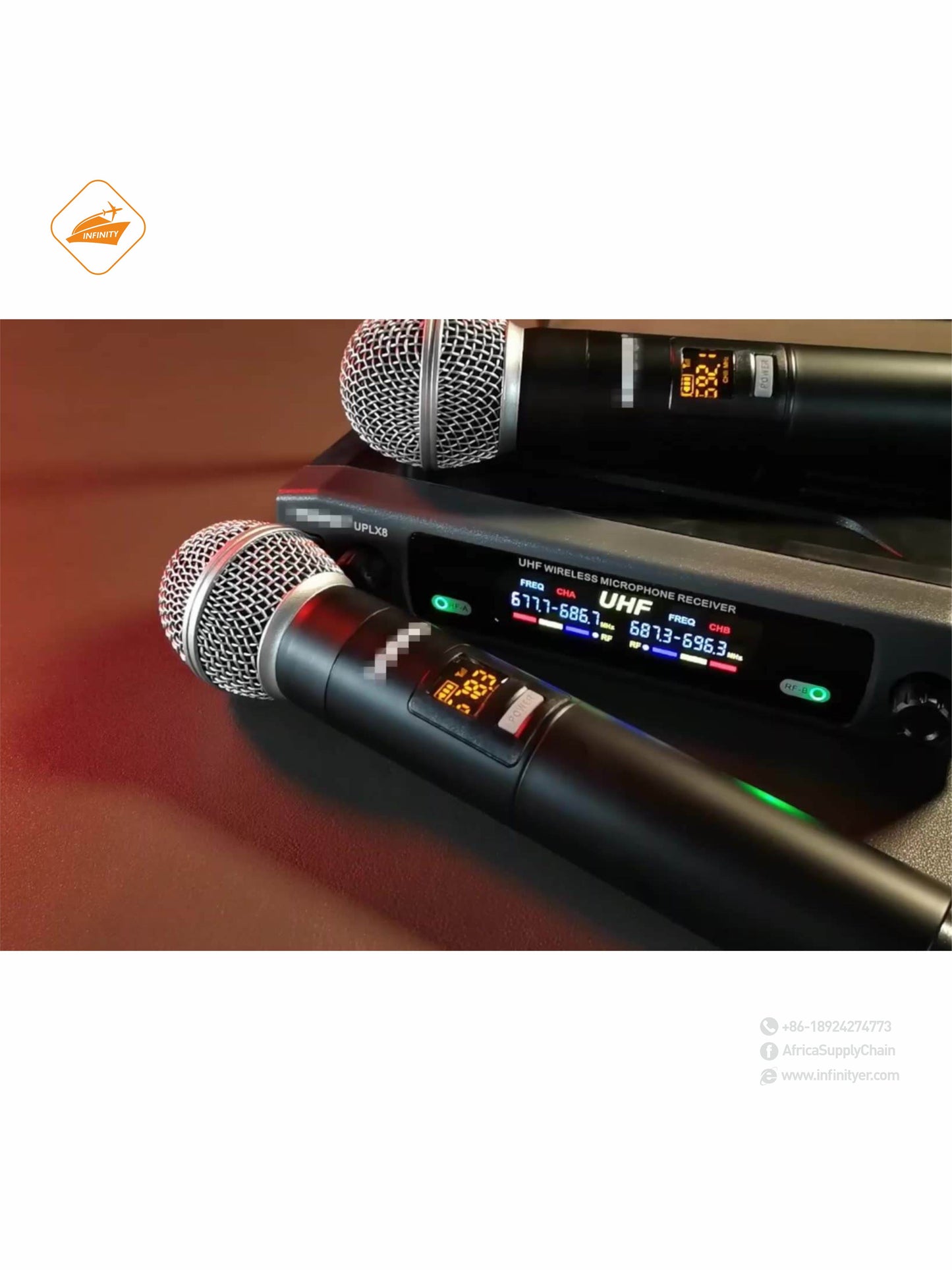 UPLX8 2 Channels Mini Handheld Microphone Singing Karaoke Mikrofon Studio Recording UHF Wireless Dynamic Microphone