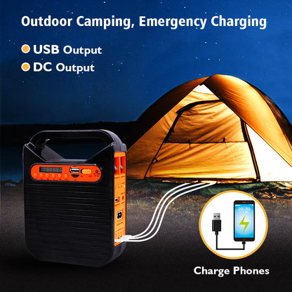 Portable Power Station Mini Portable Solar Lighting with Solar Panel Emergency Backup Power Camping