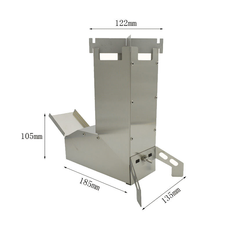 Stainless Steel Rocket Stove Outdoor Foldable Wood Stove Picnic Stove