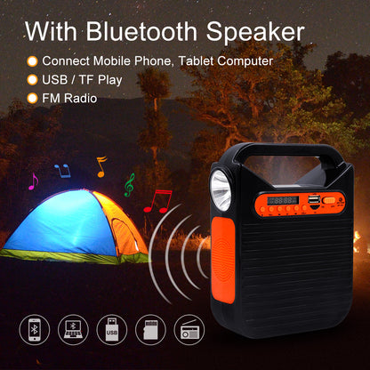 Portable Power Station Mini Portable Solar Lighting with Solar Panel Emergency Backup Power Camping