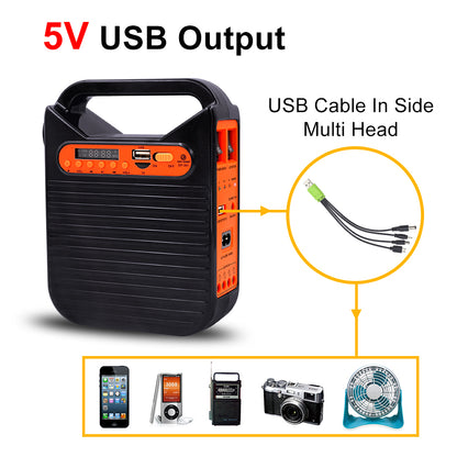 Portable Power Station Mini Portable Solar Lighting with Solar Panel Emergency Backup Power Camping