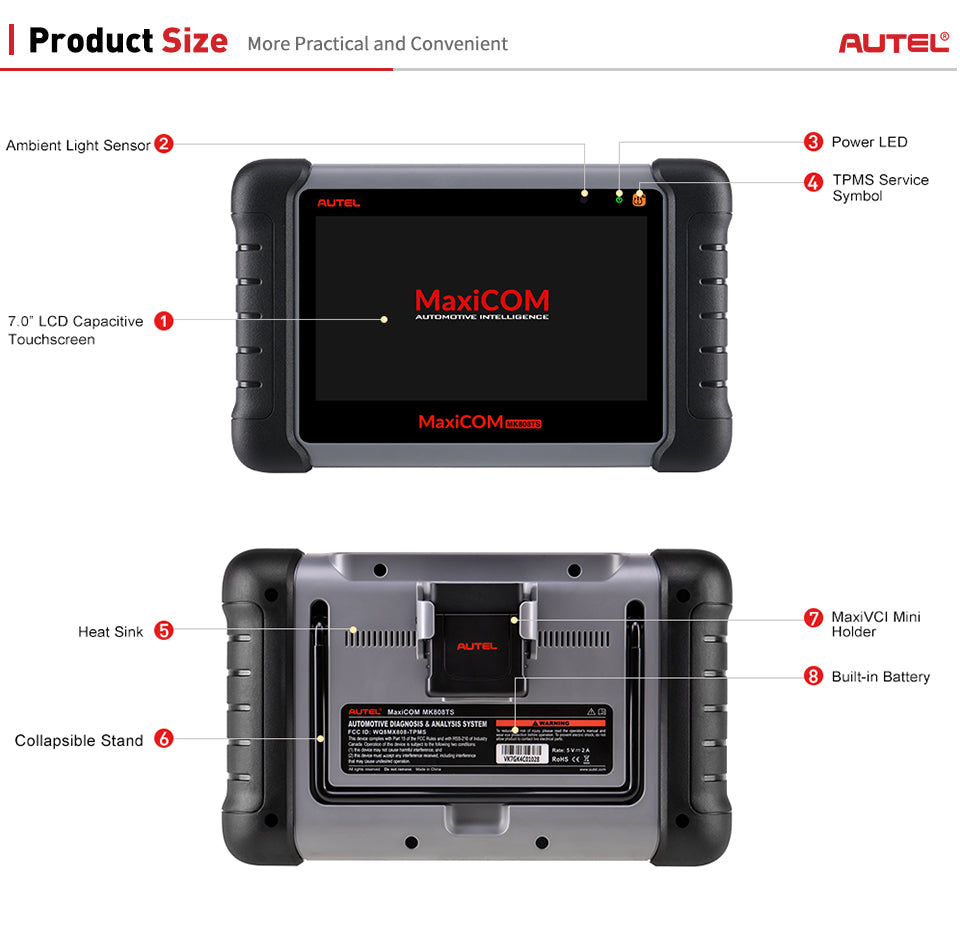 Autel MaxiCOM MK808TS  Diagnostic Scanner tool