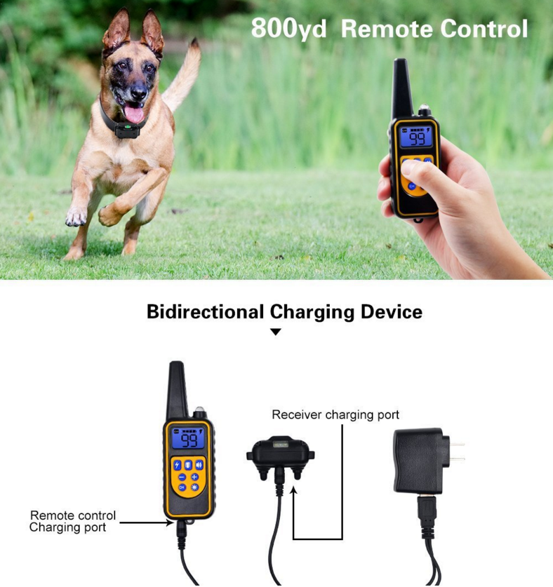 Waterproof Rechargeable Vibrating Dog Anti Barking Electric Shock Training Remote Control Pet Dog Training Collars