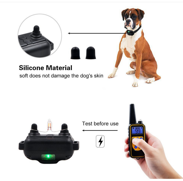 Waterproof Rechargeable Vibrating Dog Anti Barking Electric Shock Training Remote Control Pet Dog Training Collars