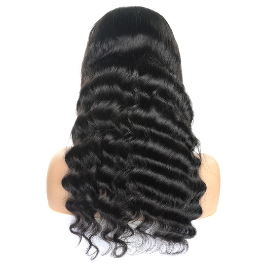 4*4 Closure Human Hair Lace Wig Raw Brazilian Human Hair Loose Deep Wave for Black Women