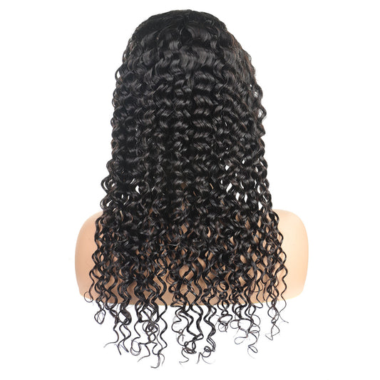 4*4 Closure Human Hair Lace Wig Raw Brazilian Human Hair Deep Wave for Black Women