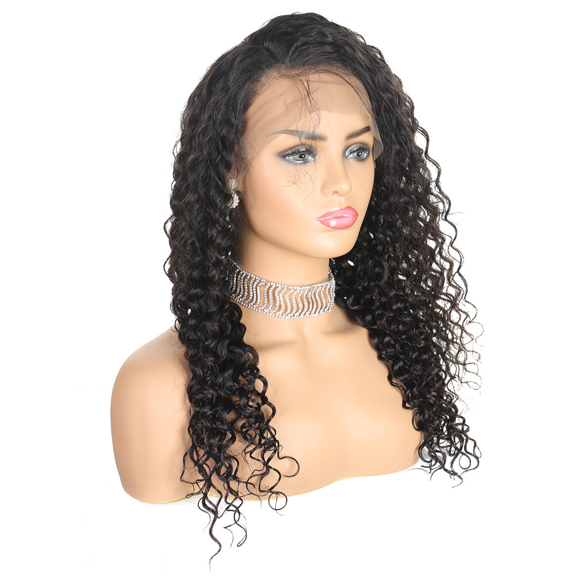 4*4 Closure Human Hair Lace Wig Raw Brazilian Human Hair Deep Wave for Black Women