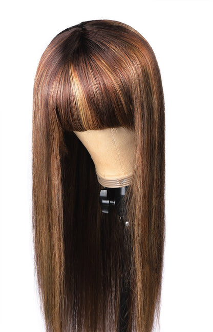 4*4 Closure Human Hair Lace Wig Raw Brazilian Human Hair P4/27 Straight for Black Women