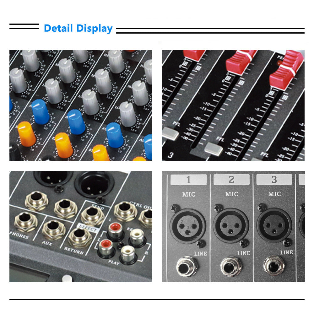 8 Channel Mixer With 48v Fantasy Power Supply Professional Stage Usb Bluetooth Reverb Mixer