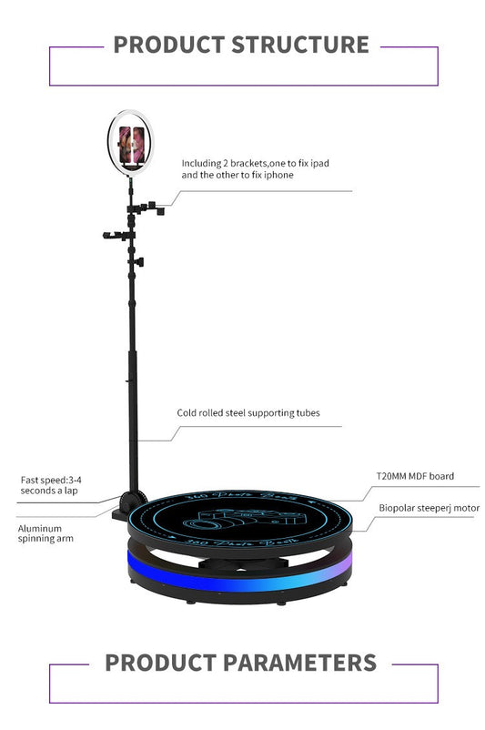 360 Photo Booth Automatic Photobooth Machine Video Camera