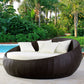 icker rattan round daybed with canopy patio furniture round luxury beach Sunbed