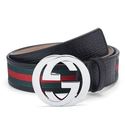 Men's Belt Cloth Pattern Embossed Double G Pure Cowhide Letter Pants Belt