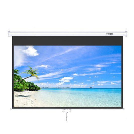 Projection Curtain Hand-Pulled Self-Locking Screen Manual Lift Projector Home Projection Screen