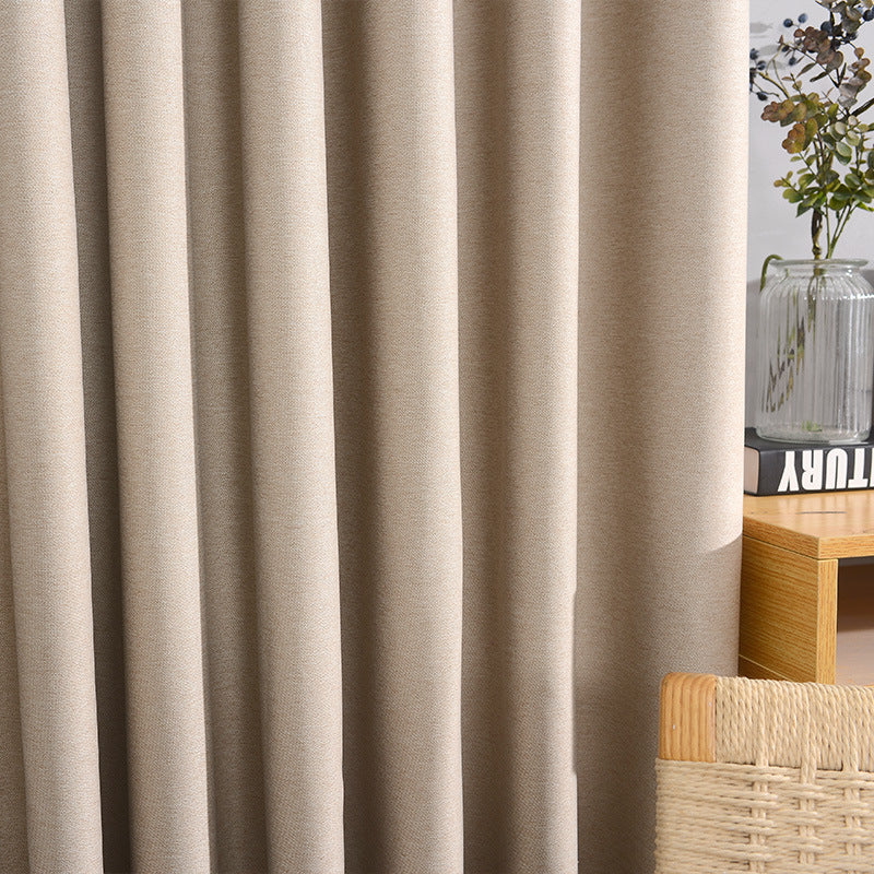 Double-Sided Linen Curtain Bedroom Soundproof Splicing Curtain Fabric Full Blackout Finished Curtain