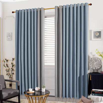 Double-Sided Linen Curtain Bedroom Soundproof Splicing Curtain Fabric Full Blackout Finished Curtain