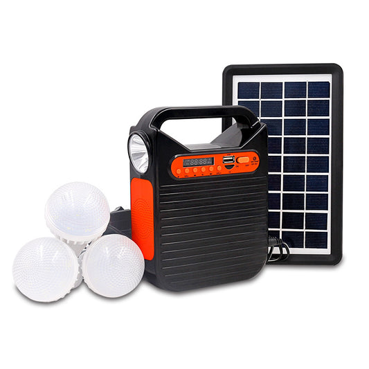 Portable Power Station Mini Portable Solar Lighting with Solar Panel Emergency Backup Power Camping