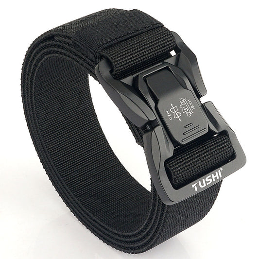 Men's Belt Alloy Buckle Training Nylon Belt Outdoor Versatile Tooling Quick Release Belt