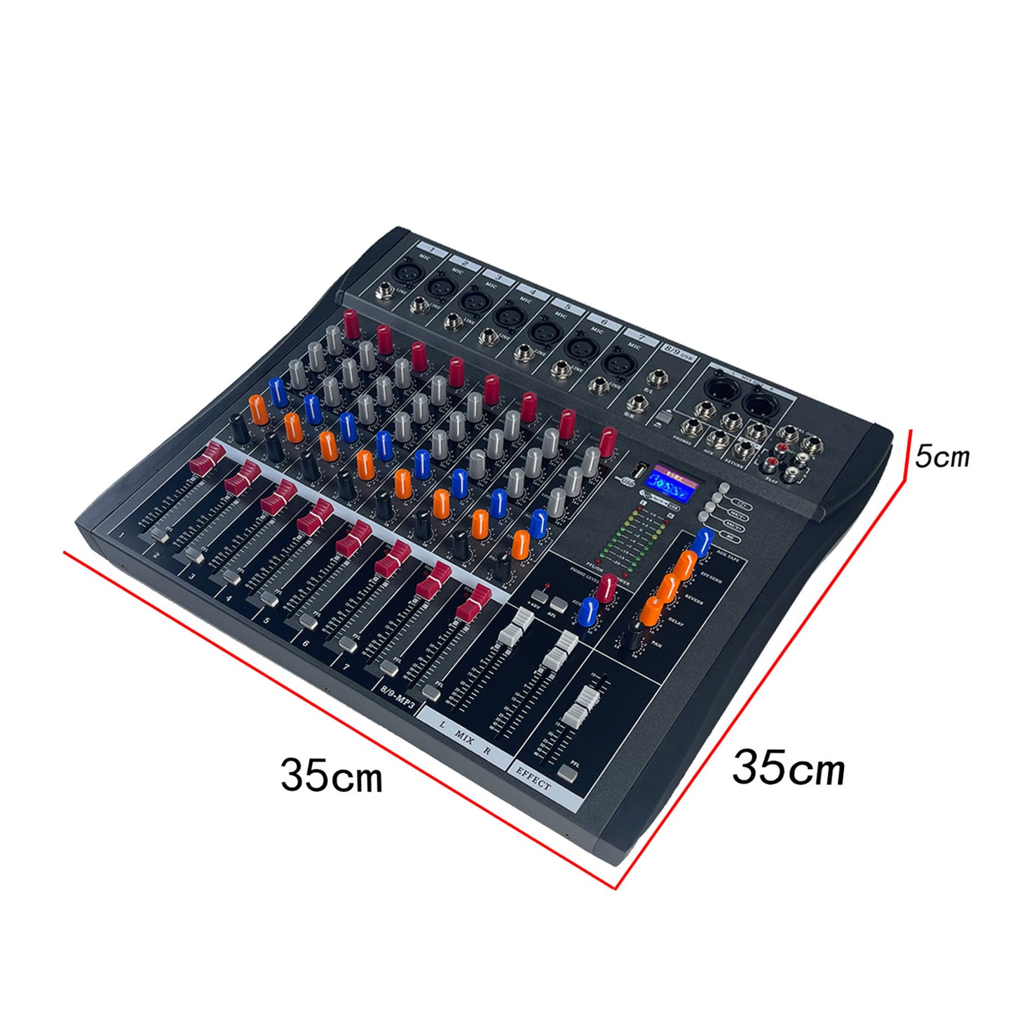 8 Channel Mixer With 48v Fantasy Power Supply Professional Stage Usb Bluetooth Reverb Mixer