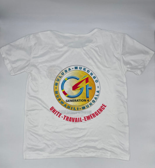 Letter Print Polyester Short Sleeve Custom Logo Crew Neck T-Shirt for African Elections, Reunion Events Etc