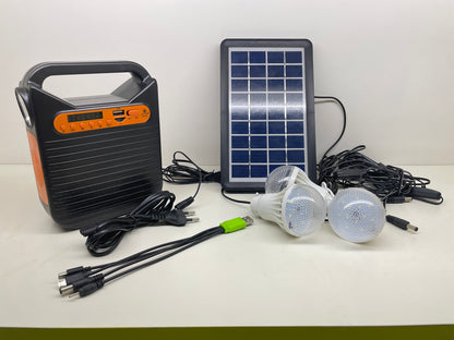 Portable Power Station Mini Portable Solar Lighting with Solar Panel Emergency Backup Power Camping