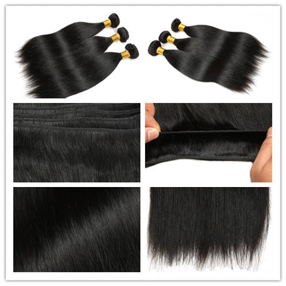 7A Non-Remy Hair Natural Black Color Human Hair Extension  Hair Bundles ,Original Brazilian Hair